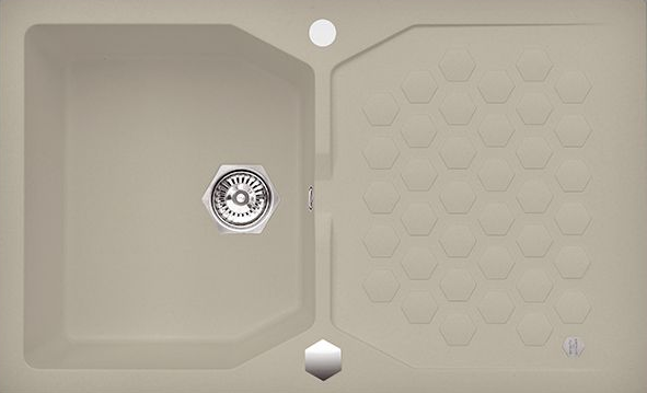 Фото товара: ALVEUS SENSUAL 30 GRANITAL+ PEBBLE-G02M, мойка, гранит, светло бежевый (в комплекте с сиф. 1101462)