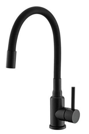 Фото товара: ALVEUS GENESIS FLEXA BLACK MATT, смеситель, черный матовый