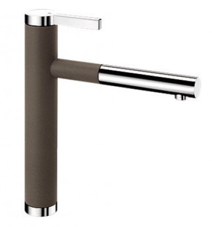 Фото товара: Blanco Linee-S, смеситель, хром/гранит, кофе