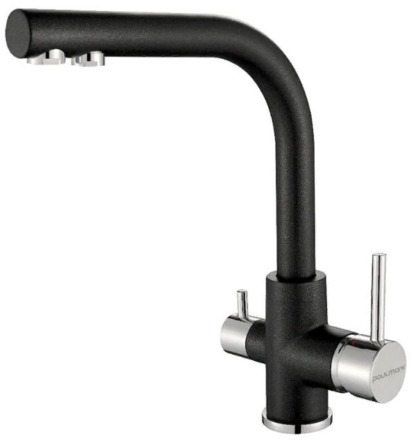 Фото товара: Paulmark ESSEN, смеситель, гранит, черный металлик