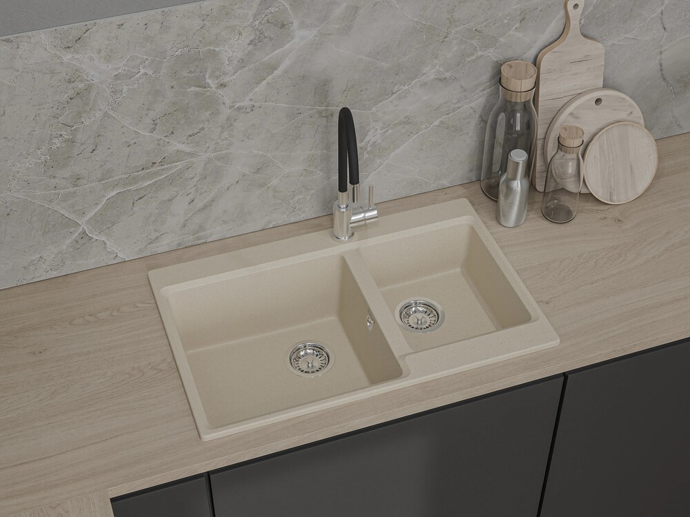 Детальное фото товара: GranFest LEVEL GF-LV-780K, мойка, мрамор, кашемир
