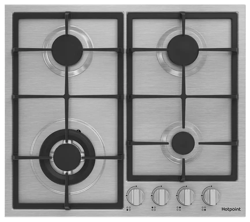 Hotpoint HGMT 642 W IX Фото товара: Hotpoint HGMT 642 W IX газовая поверхность