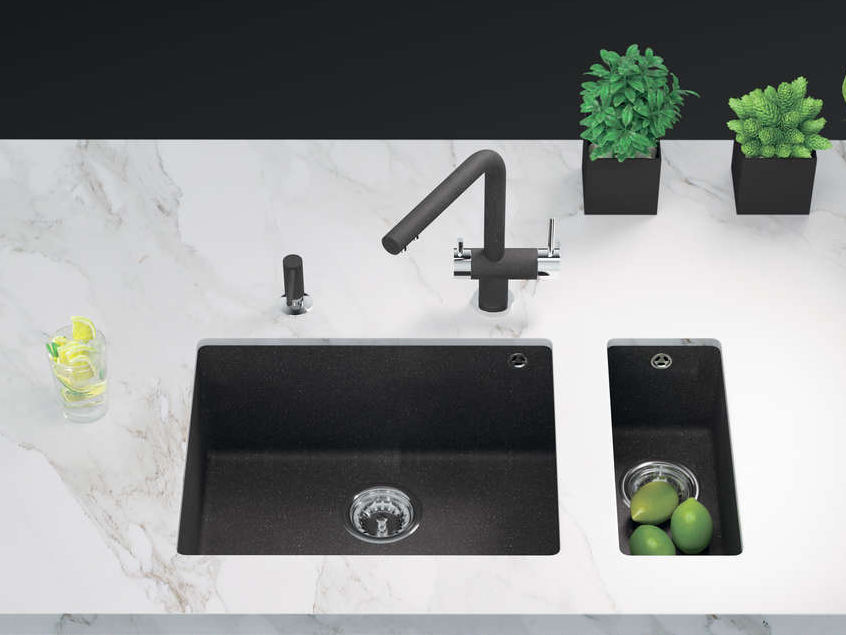 Omoikiri Bosen 54-U-WH, мойка, гранит, белый Детальное фото товара: Omoikiri Bosen 54-U-WH, мойка, гранит, белый