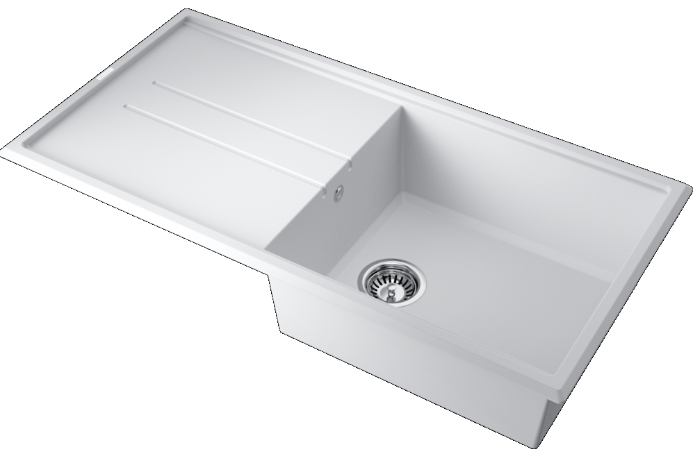 Детальное фото товара: Omoikiri Tedori 100-WH, мойка, гранит, белый