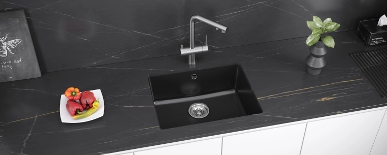 Детальное фото товара: KUCHENSTERN SUBKERAM 60, мойка, керамика, керамический черный