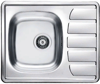 Фото товара: ALVEUS ZOOM 10 LEI-90, мойка, нержавеющая сталь лен (в комплекте с сифоном 1130550)