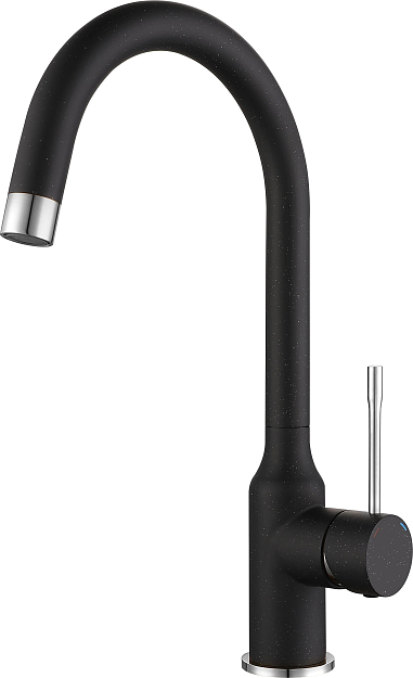 Фото товара: Rivelato GARDA 1923502 nero/cromo, смеситель, гранит, черный/хром