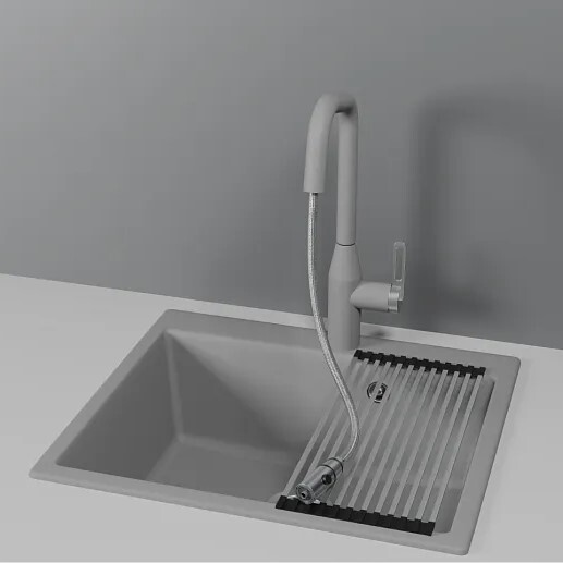 Детальное фото товара: GRANULA 8171 смеситель, гранит, алюминиум