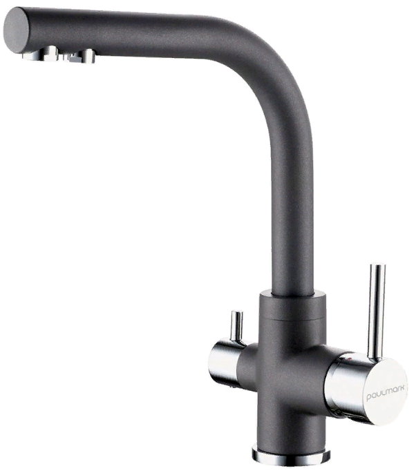 Фото товара: Paulmark ESSEN, смеситель, гранит, серый металлик