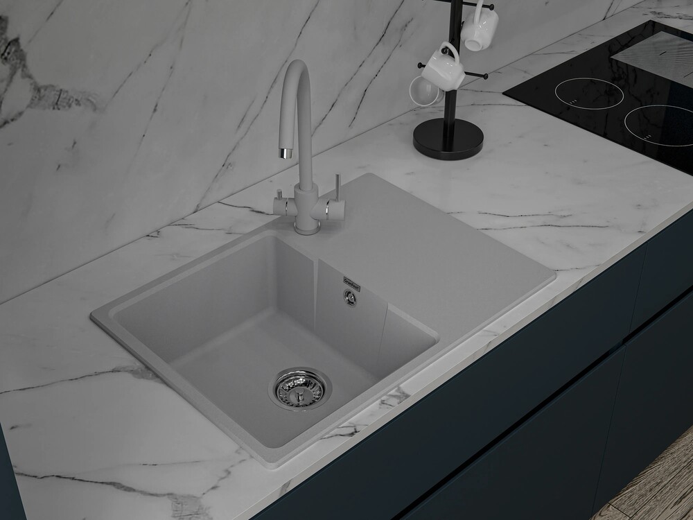 Детальное фото товара: GranFest URBAN 668L мойка, мрамор, серый