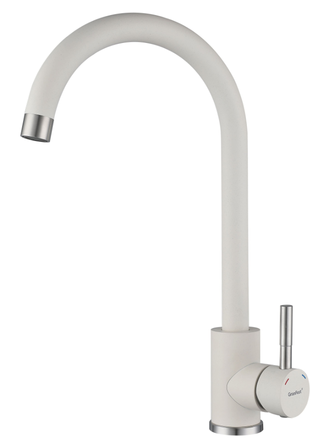 Фото товара: GranFest GF-Z-5410, смеситель, гранит, белый