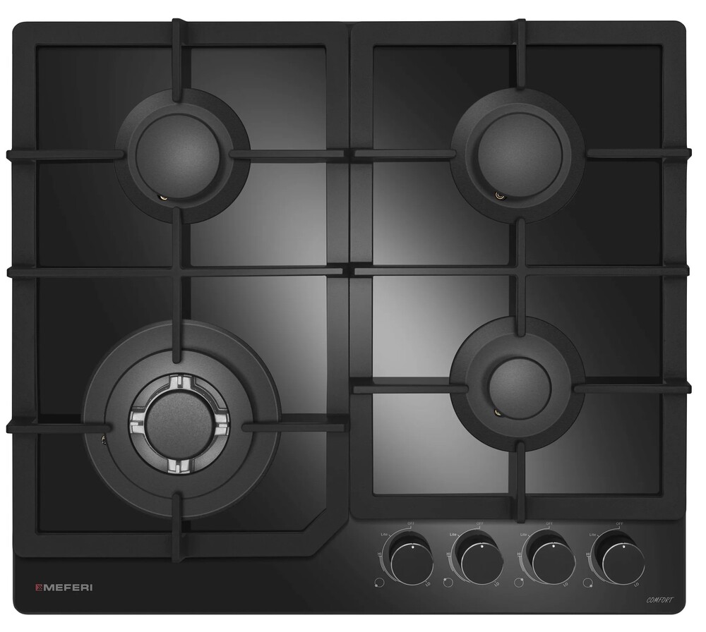Фото товара: MEFERI MGH604BK GLASS COMFORT газовая поверхность