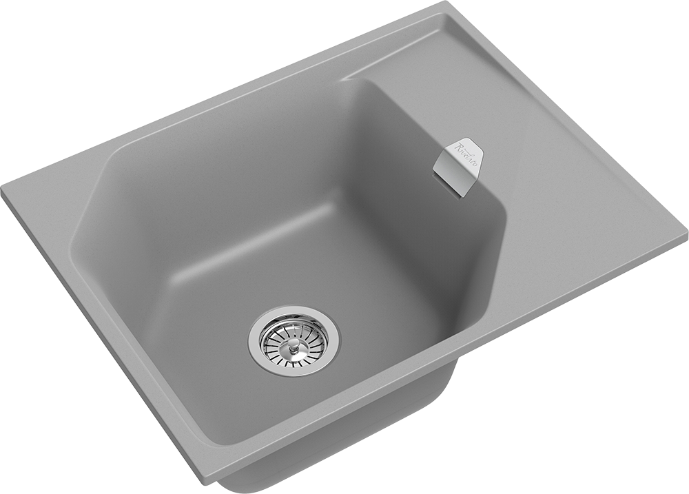 Детальное фото товара: Rivelato LOCUS LS-65 grigio metallizzato, мойка, гранит, серый металлик