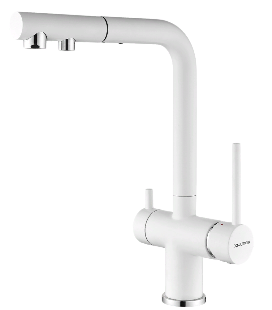 Paulmark SERPENTINE, смеситель, белый матовый Фото товара: Paulmark SERPENTINE, смеситель, белый матовый