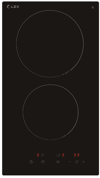 Фото товара: LEX EVH 3020 BL стеклокерамическая поверхность