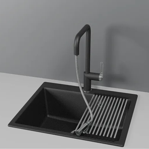 Детальное фото товара: GRANULA 8173 смеситель, гранит, черный