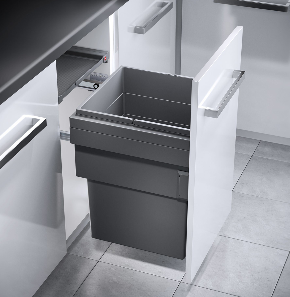 Детальное фото товара: Hailo Cargo Synchro выдвижная мусорная система с 1 ведром 55 л