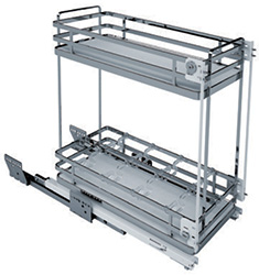 Фото товара: Sige Wellset система из 2-х корзин с креплением высокого фасада в шкаф шириной 300 мм, 260х500х520мм