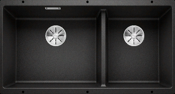 Фото товара: Blanco Subline 480/320-U, мойка, гранит, черный