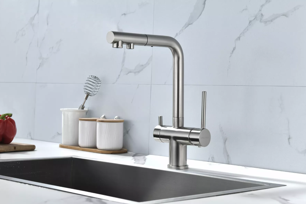 Детальное фото товара: Paulmark SERPENTINE, смеситель, брашированная сталь