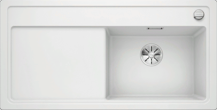 Фото товара: Blanco Zenar XL 6S, мойка, гранит, белый, с клапаном-автоматом, чаша справа
