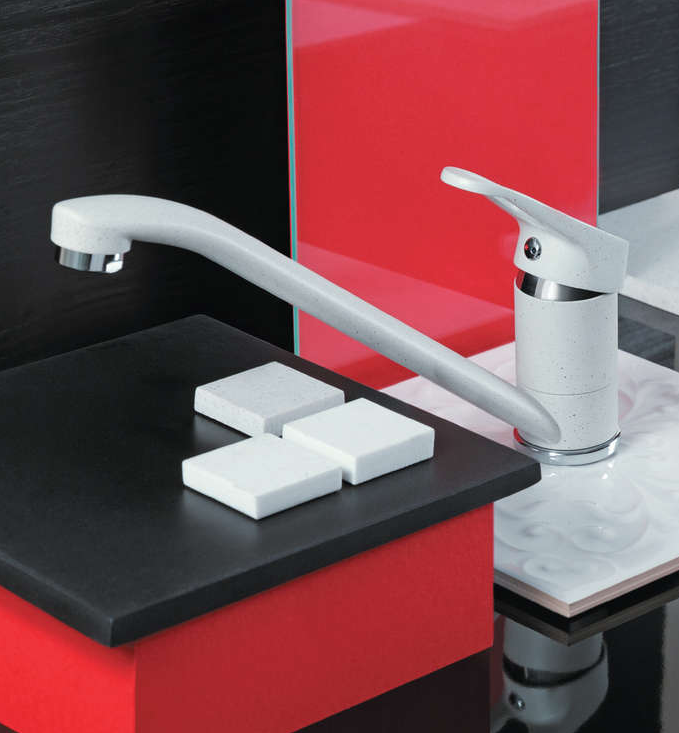 Детальное фото товара: Omoikiri Kado-BN, смеситель, нержавеющая сталь