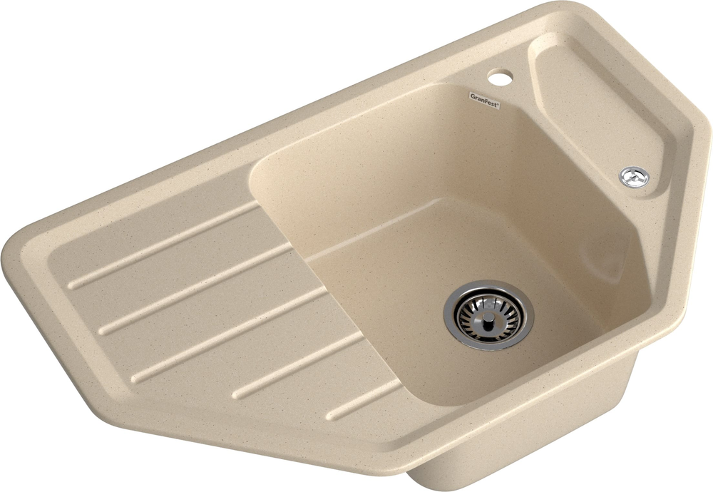 Детальное фото товара: GranFest CORNER GF-C-800 E, мойка, мрамор, кашемир