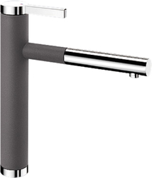 Фото товара: Blanco Linee-S, смеситель, хром/гранит, темная скала