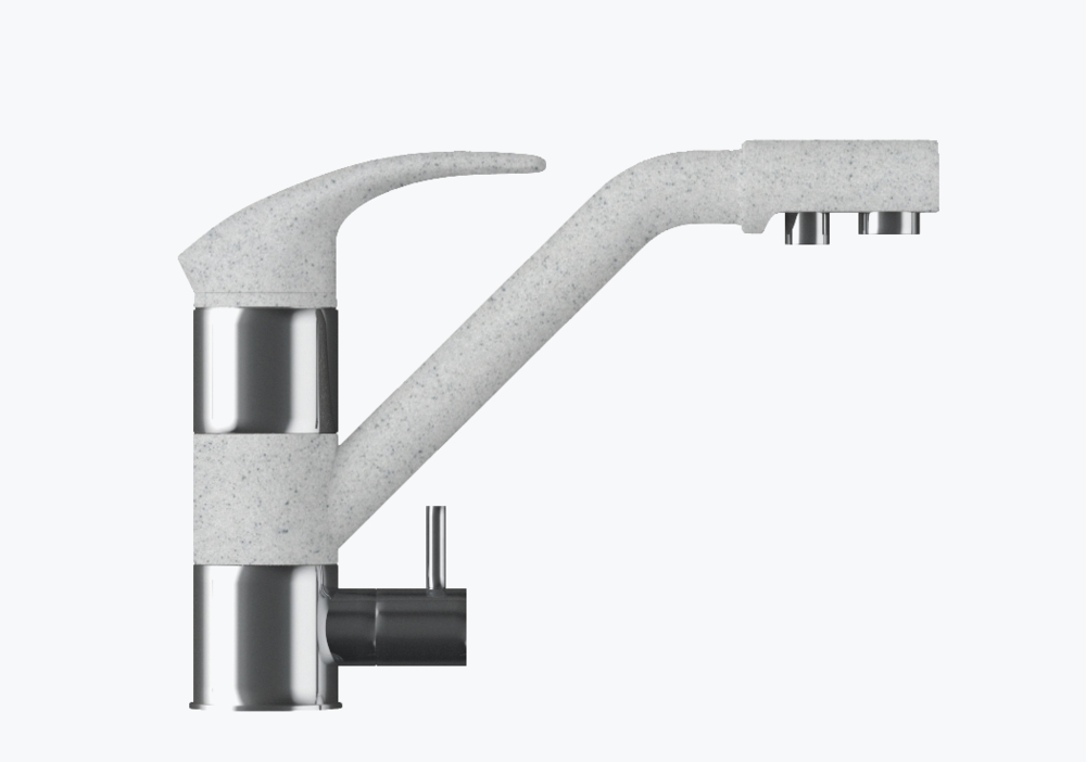 Фото товара: Polygran Дуо, смеситель, светло-серый 314