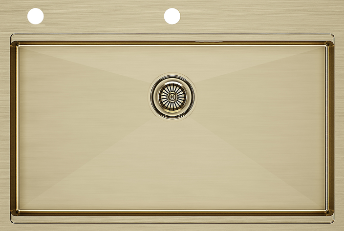 Фото товара: Paulmark KRONER-PRO 75, мойка, брашированное золото 