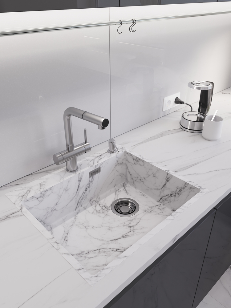 Детальное фото товара: Emar EMB-560(TOP) White Elegant, мойка, нержавеющая сталь, белый