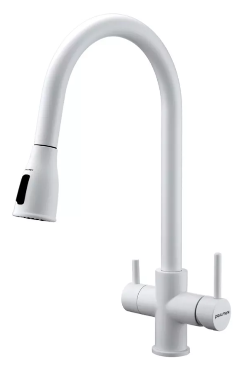 Фото товара: Paulmark LANGE, смеситель, белый матовый