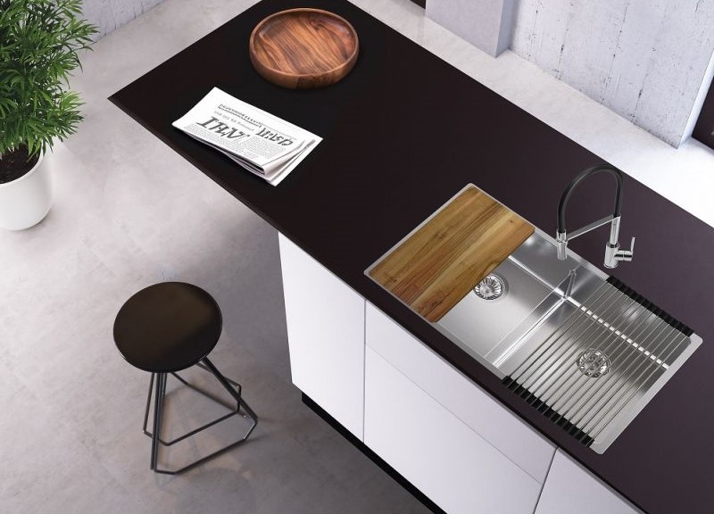 Детальное фото товара: ALVEUS NOX 80 BRS, мойка, нержавеющая сталь (в комплекте с интегрированным сифоном)