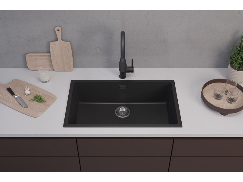 Детальное фото товара: ALVEUS OMNI 40 GRANITAL DEEP BLACK-G90, мойка, гранит, темно-черный (в комп. с сифоном 1145083)