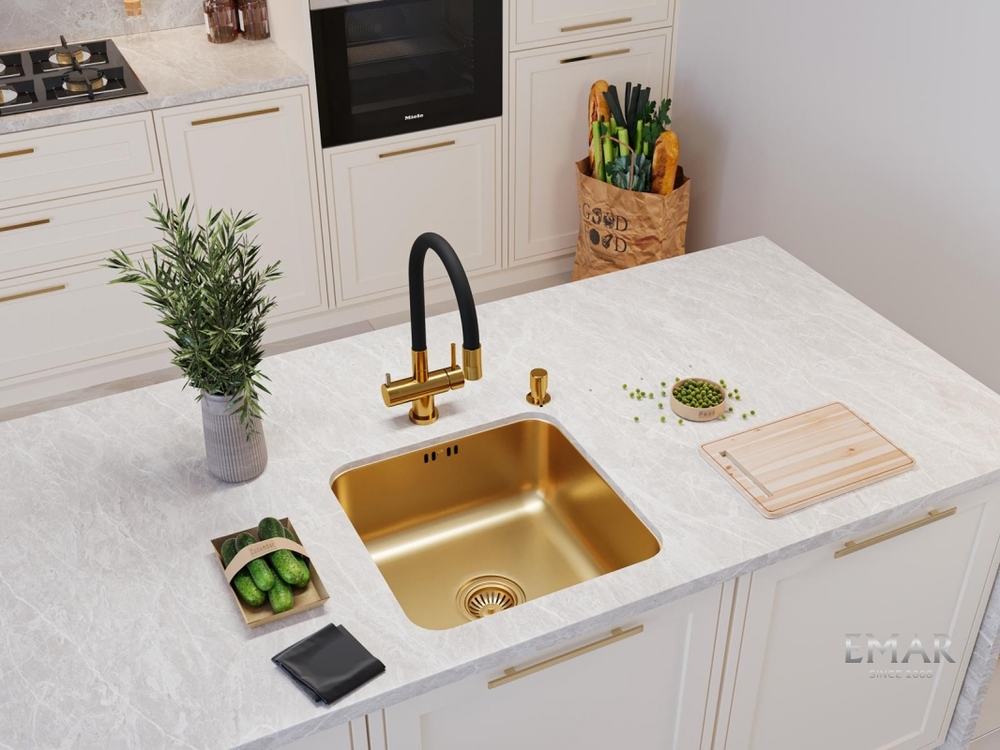Детальное фото товара: Emar EMB-127A PVD Nano Golden, мойка, золото