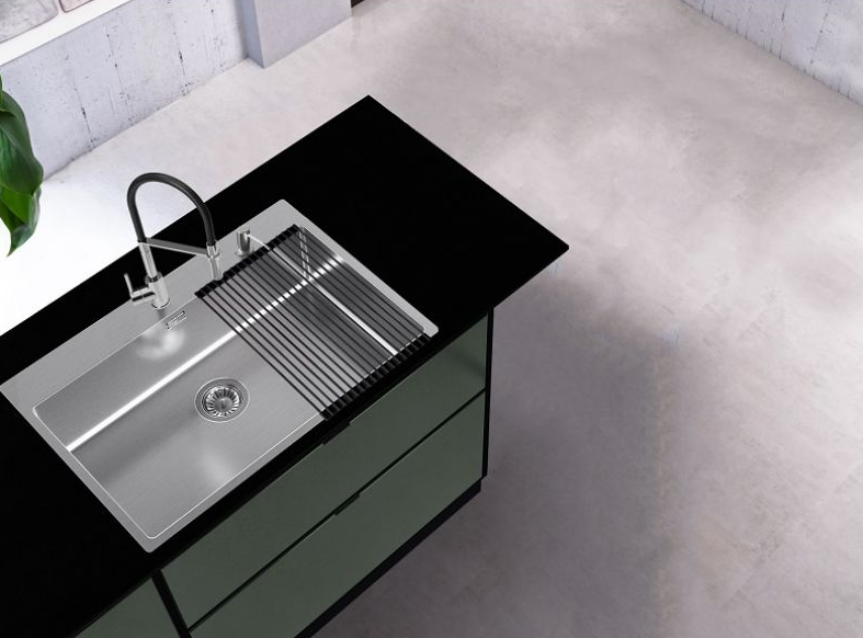 Детальное фото товара: ALVEUS NOX 130 BRS, мойка, нержавеющая сталь (в комплекте с интегрированным сифоном)