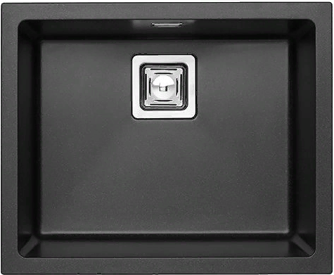 Фото товара: ALVEUS QUADRIX 50 GRANITAL+ TWILIGHT-G05M, мойка, гранит, черный металлик (в комп.с сифоном 1133398)