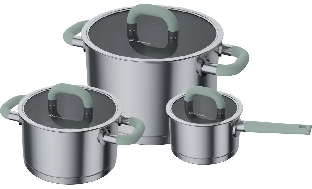 Фото товара: Omoikiri Takara Set OL, набор посуды, оливковый