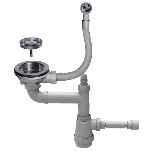 Фото товара: Omoikiri WK-1-R-IN Арматура для одночашевых моек с круглым перелив, нерж. сталь