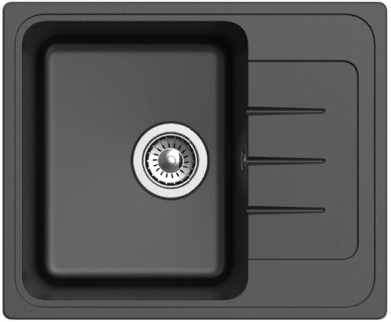 Ewigstein Elegant E- 45F, мойка, гранит, черный Детальное фото товара: Ewigstein Elegant E- 45F, мойка, гранит, черный