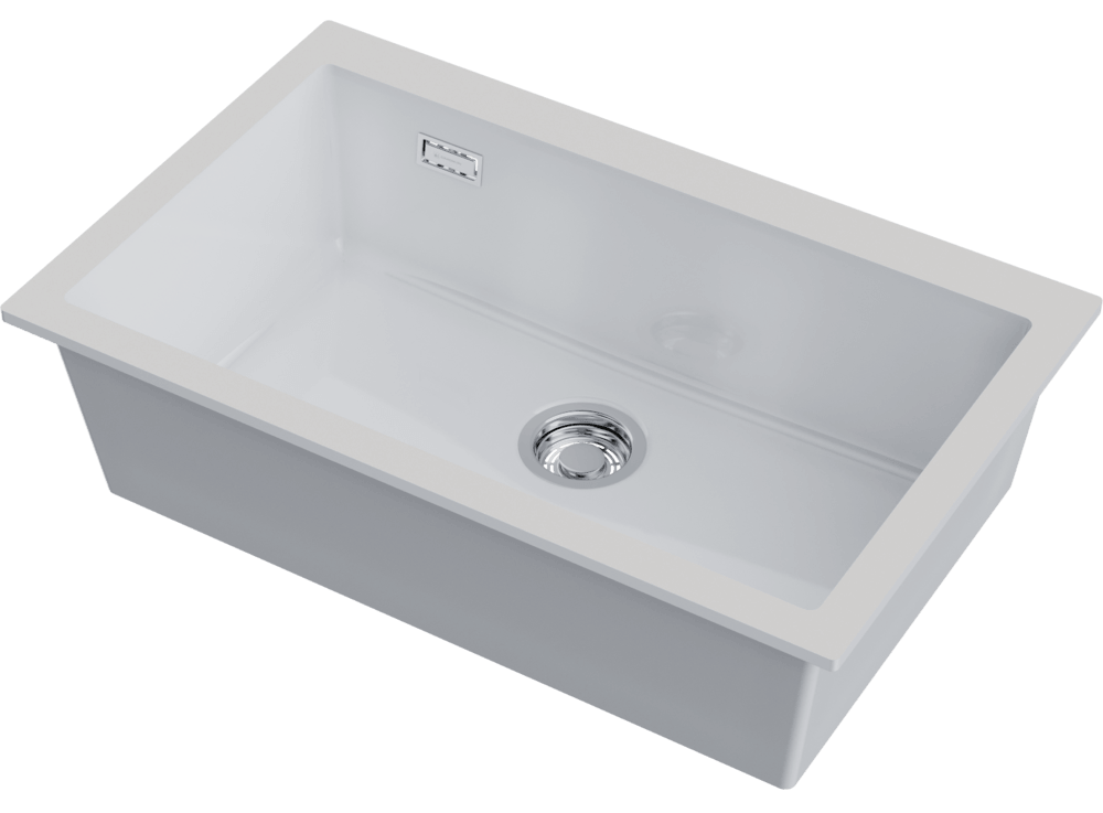 Детальное фото товара: Omoikiri Omishima 76-U-WH Glossy, мойка, керамика, белый глянцевый