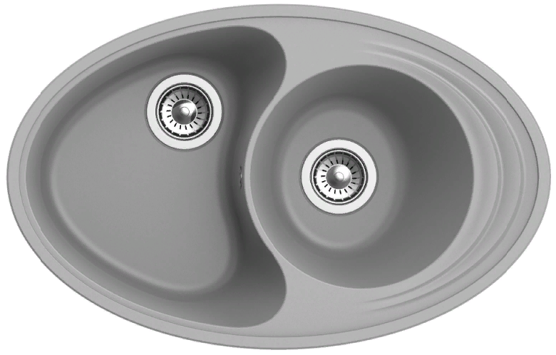 Фото товара: Ewigstein Elegant E- W90KF, мойка, гранит, серый металлик