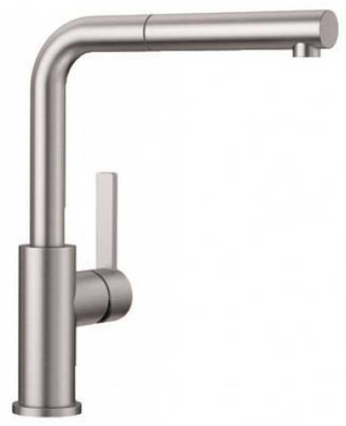 Фото товара: Blanco Lanora-S, смеситель, нержавеющая сталь матовая