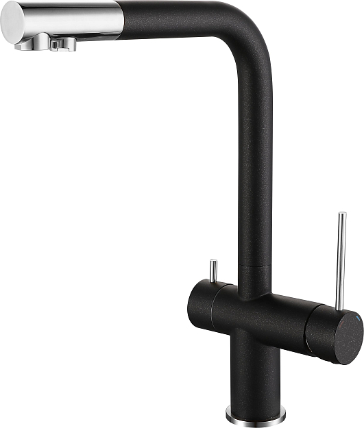 Фото товара: Rivelato LUGANO 1523513 antracite/cromo, смеситель, гранит, антрацит/хром