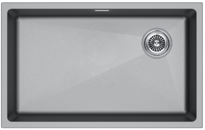 Детальное фото товара: Paulmark LUMI 74UNI-SKEW, мойка, гранит, серый металлик