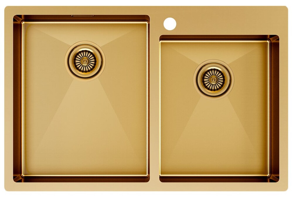 Детальное фото товара: Paulmark KRONER 78/2S, мойка, нержавеющая сталь, брашированное золото
