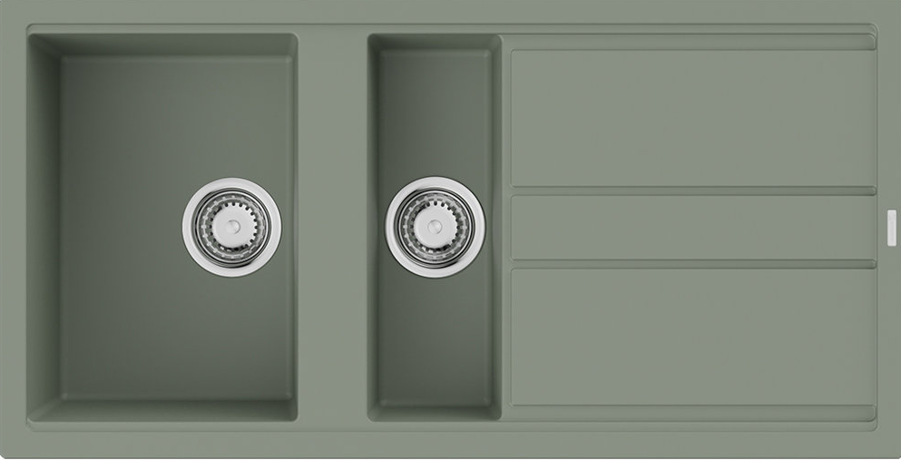 Фото товара: Omoikiri Kitagawa 100-2-WG, мойка, керамика, ветреный зеленый