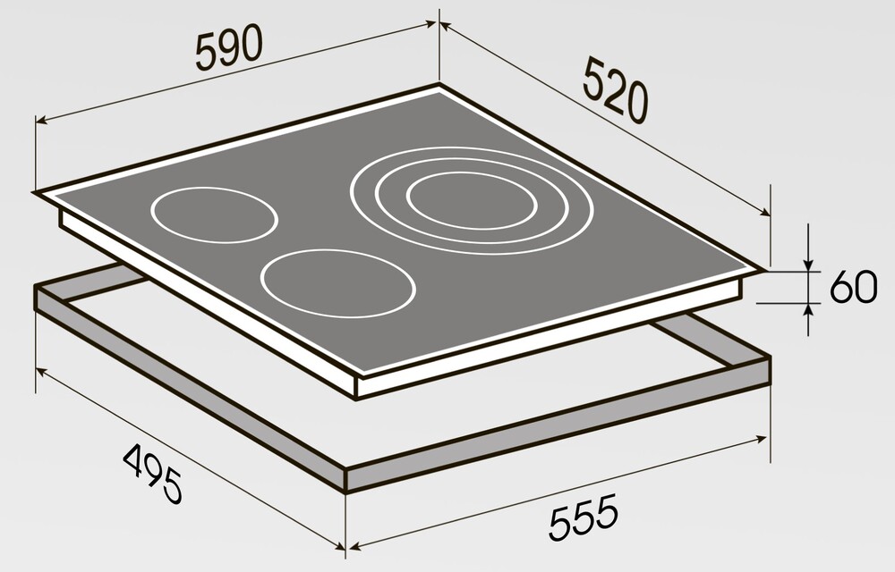 Детальное фото товара: Zigmund & Shtain CN 53.6 B стеклокерамическая поверхность