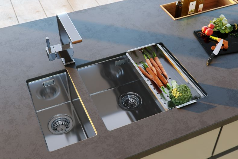 Детальное фото товара: ALVEUS QUADRIX 10 BRS-90, мойка, нержавеющая сталь брашированная (в комплекте с сифоном 1130550)