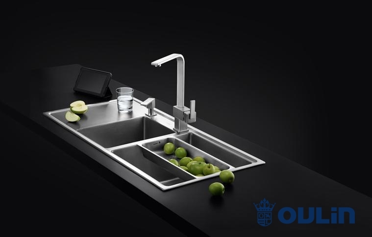 Детальное фото товара: Oulin OL-FTR201R, мойка, нержавеющая сталь сатин